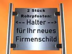 Edelstahl-Schildhalter für Praxis, Firma, Kanzlei