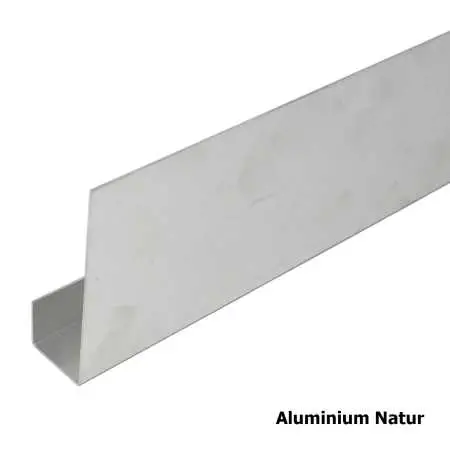 Stirnbrettblende U-Form auf Maß aus Aluminium, natur