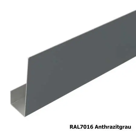 Stirnbrettblende U-Form auf Maß aus Aluminium, beschichtet in RAL anthrazit