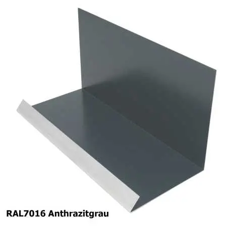 Wandanschlussblech auf Maß aus Aluminium, beschichtet in RAL anthrazit
