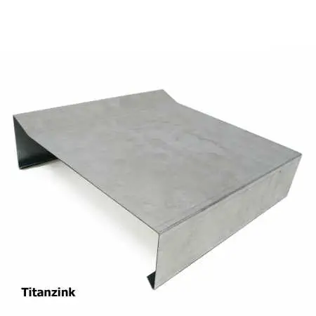 Mauerabdeckblech Typ B mit kleiner Aufkantung, aus Titanzink