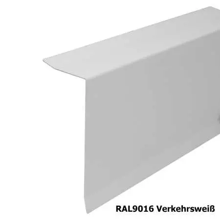 Ortgangblech für Flachdach auf Maß aus Aluminium, beschichtet in RAL weiß