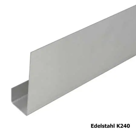 Stirnbrettblende U-Form aus Edelstahl K240 geschliffen nach Maß