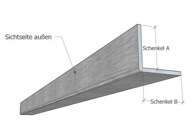 Skizze für unsere stabilen V2A - Winkel auf Maß, K240 geschliffen