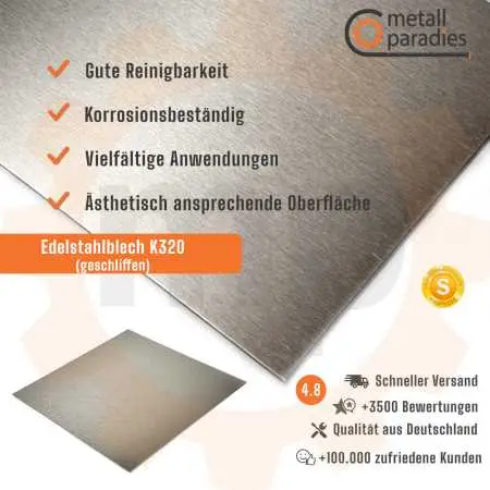 Edelstahlblech K320 - 1,5 mm