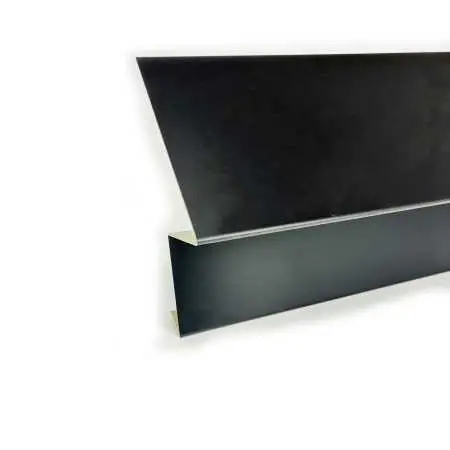Traufblech Typ C aus Aluminiumblech in RAL9005 - Lackierung, Tiefschwarz