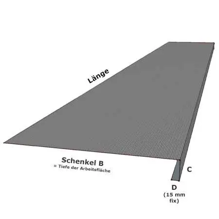 Skizze für Abdeckplatten ohne Wandanschluss