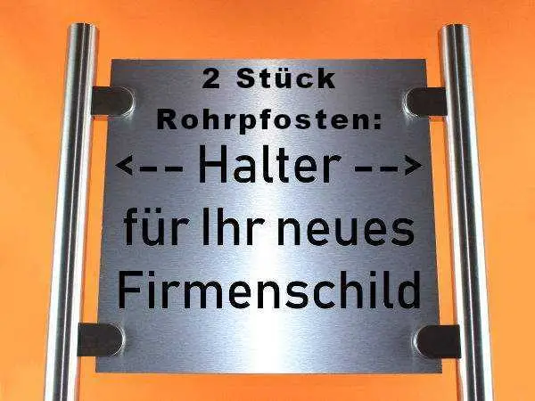 Edelstahl-Schildhalter für Praxis, Firma, Kanzlei