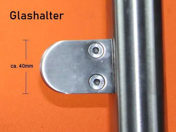 Glashalter für Firmenschild, Maßhilfe