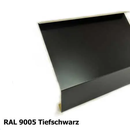 Traufblech Typ B aus Aluminiumblech in RAL9005 - Lackierung, Tiefschwarz