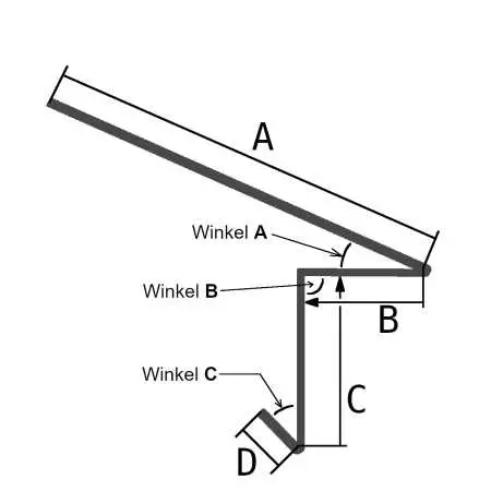 Skizze für das Traufblech Typ C