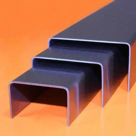 U-Profil aus rostfreiem Edelstahl K240, handgekantet!