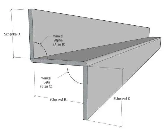 Kupfer Z-Profil nach Maß 1,0 mm