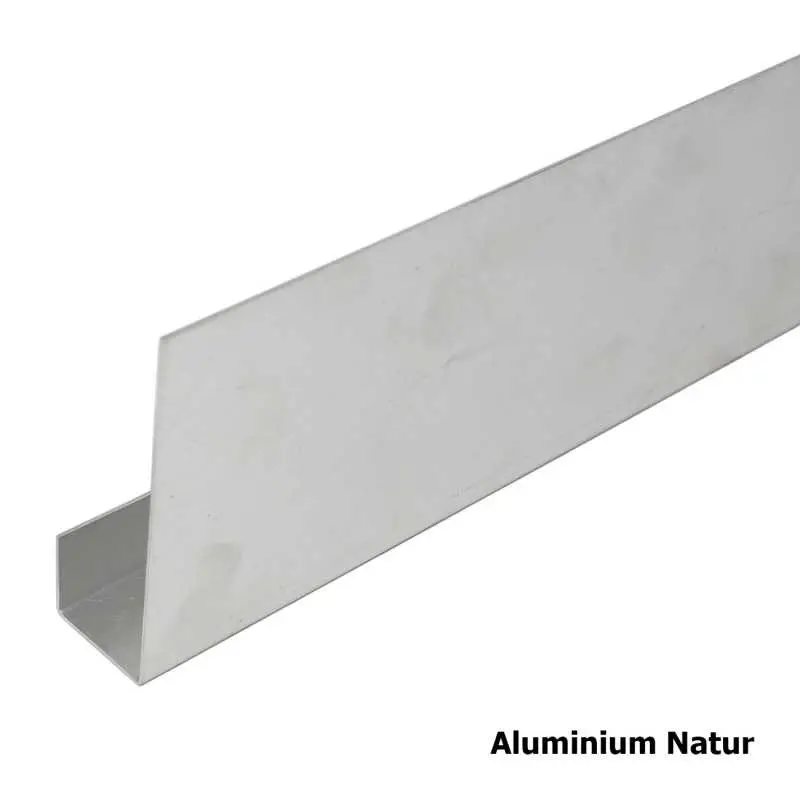 Stirnbrettblende U-Form auf Maß aus Aluminium, natur