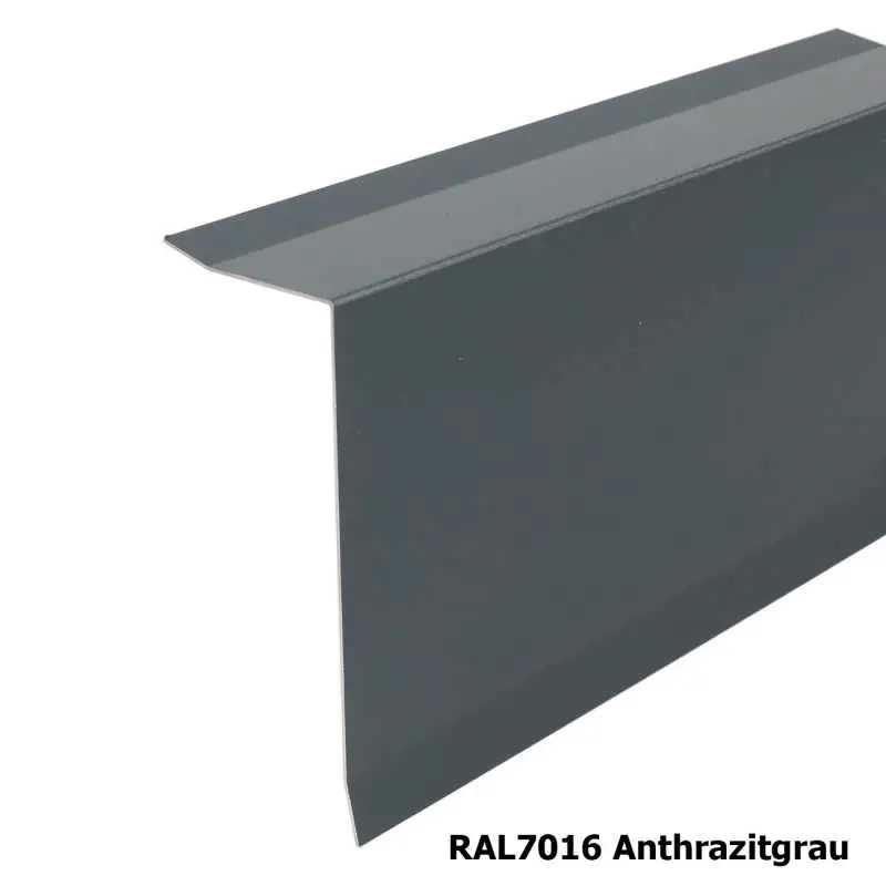 Ortgangblech für Flachdach auf Maß aus Aluminium, beschichtet in RAL anthrazit