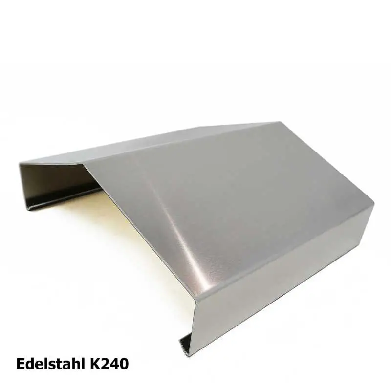 Mauerabdeckblech Typ C aus Edelstahl K240 geschliffen