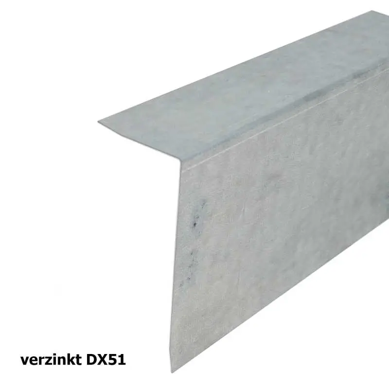 Ortgangblech für Flachdach auf Maß aus verzinktem Stahlblech