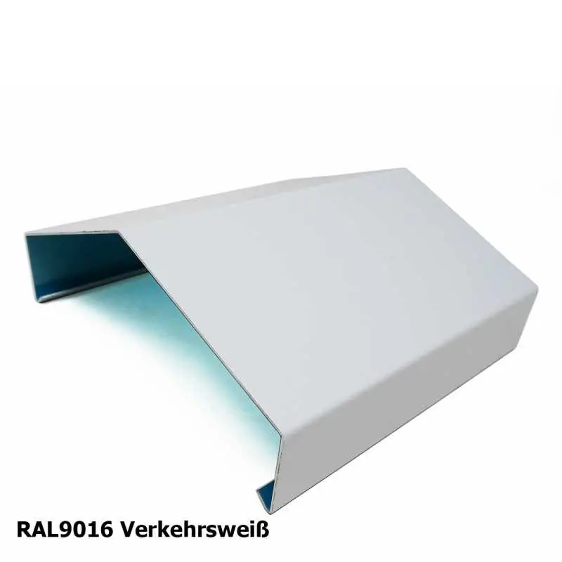 Mauerabdeckblech Typ C aus Aluminiumblech in RAL 7016 - Lackierung, Verkehrsweiß
