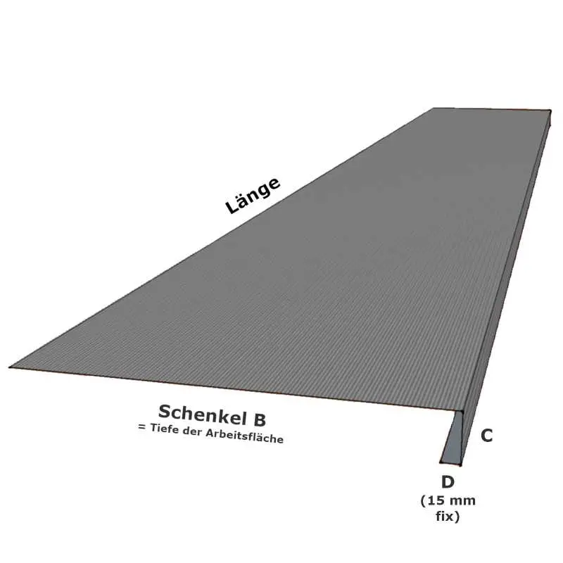 Skizze für Abdeckplatten ohne Wandanschluss