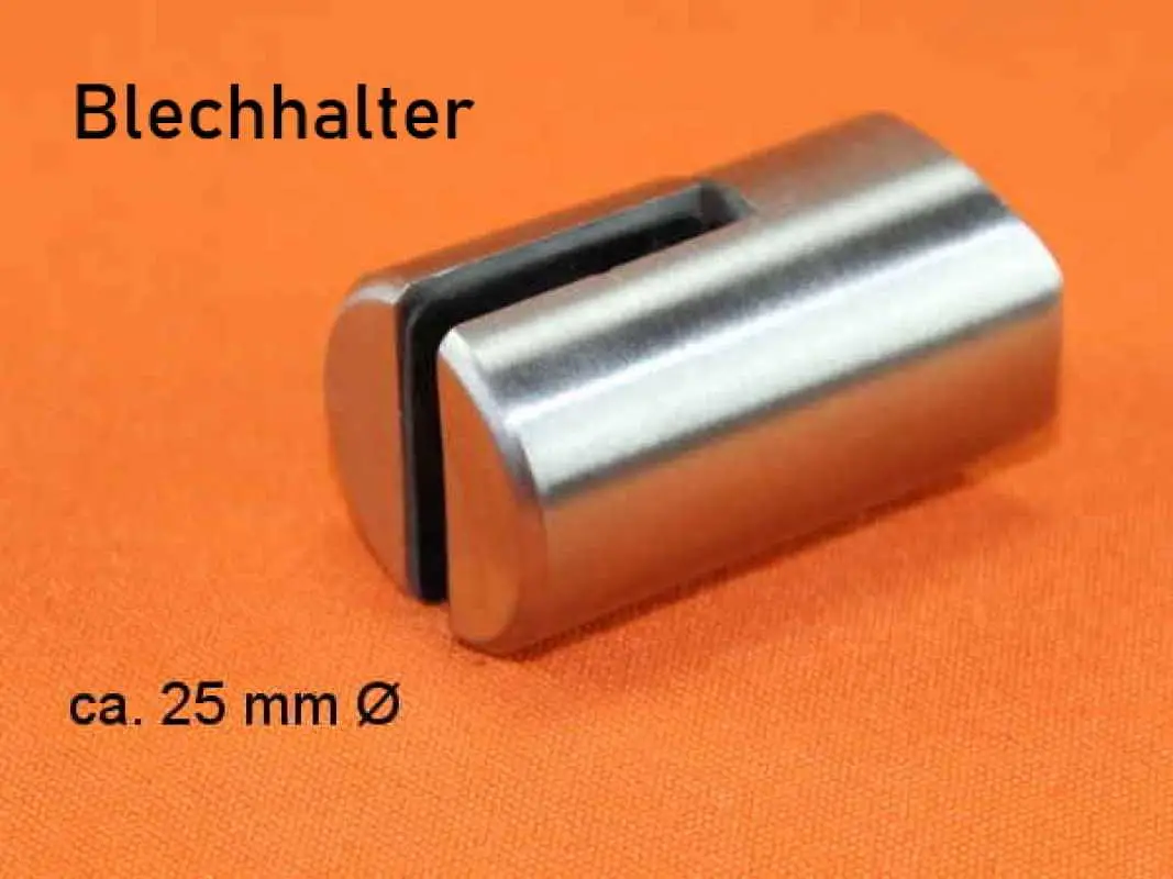 Blechhalter für Firmenschild, Maßhilfe