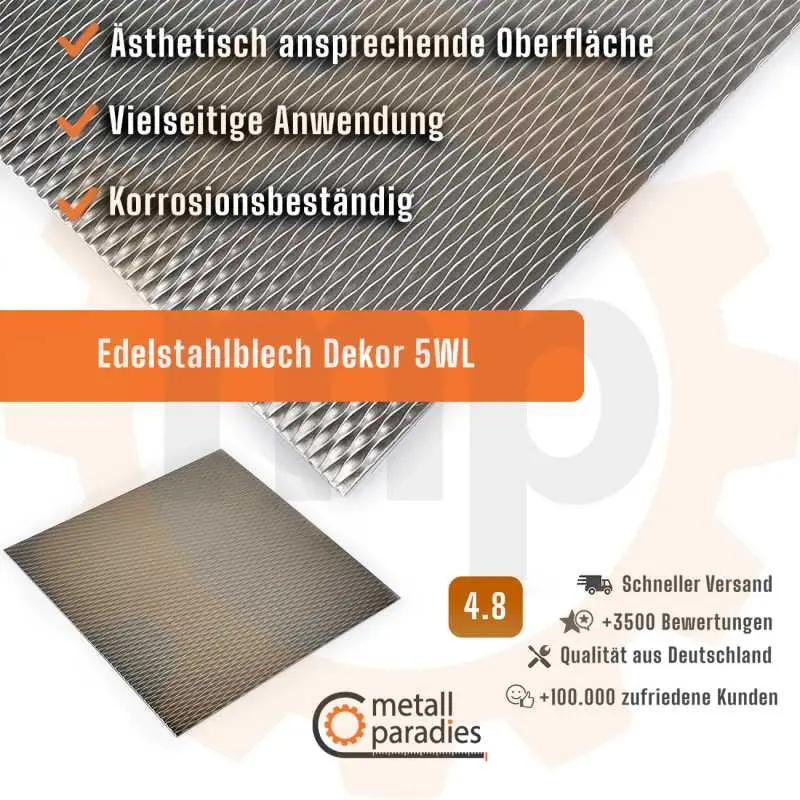 Edelstahlblech Dekor 5WL 1,5 mm
