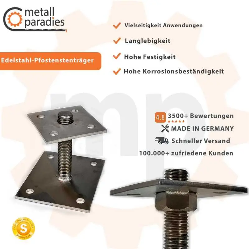 Edelstahl Pfostenträger höhenverstellbar