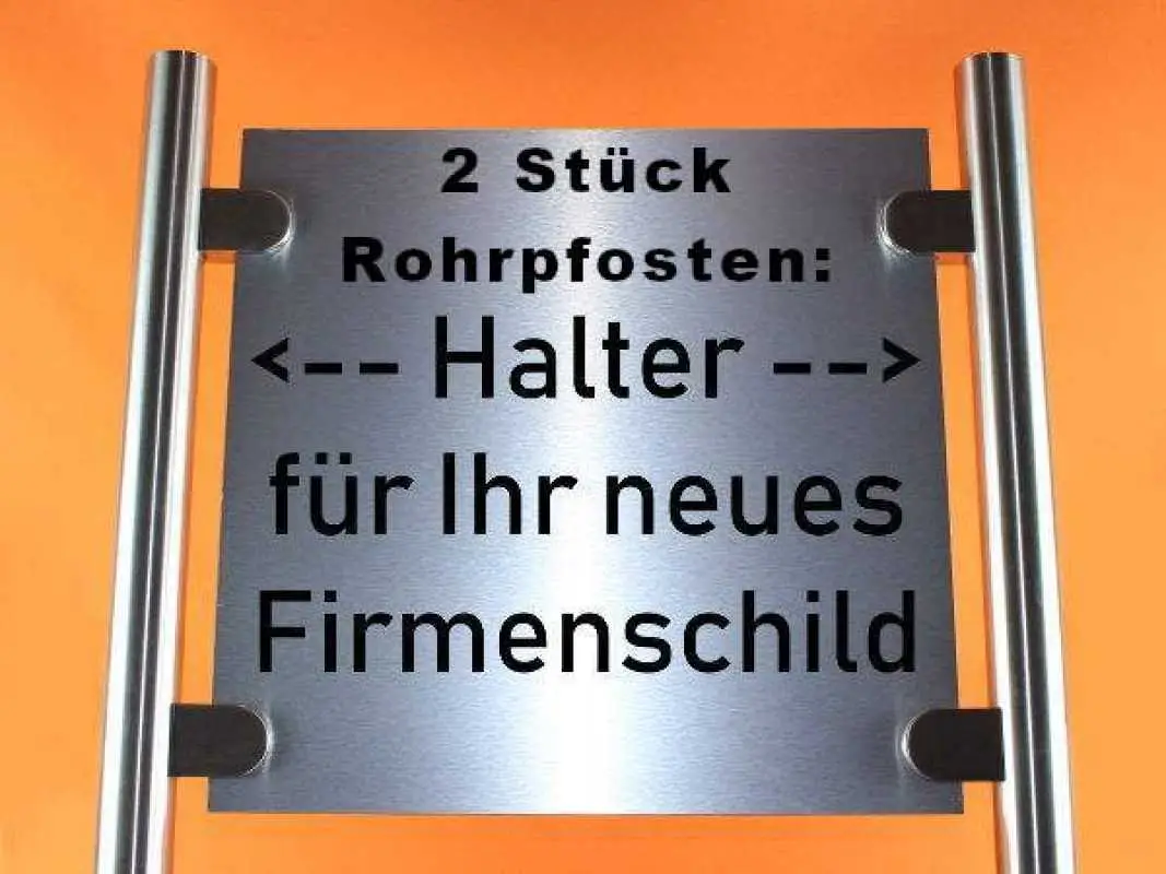 Edelstahl-Schildhalter für Praxis, Firma, Kanzlei