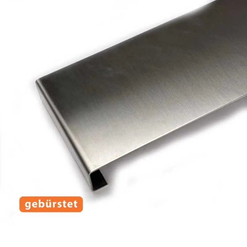 Edelstahl Arbeitsplatten - Abdeckung ohne Wandanschluss auf Maß