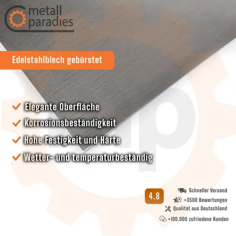 Edelstahlblech gebürstet 1,5 - 3,0 mm