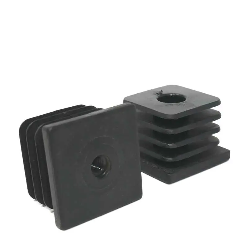 Detailbild: Gewindestopfen aus schwarzem Polyamid, Gewinde M8, M10, M12 für Vierkantrohre