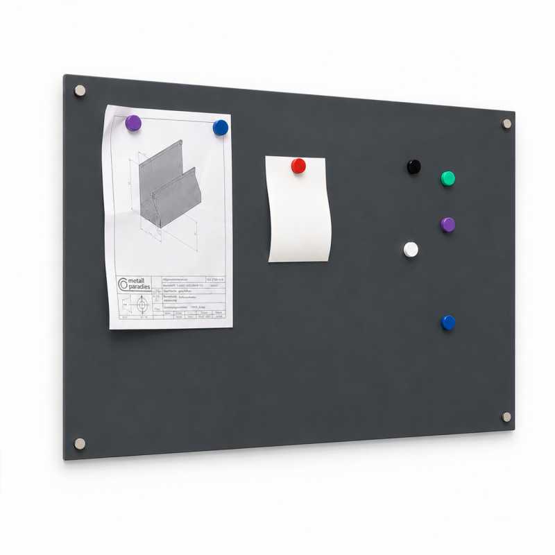 Magnettafel pulverbeschichtet in Grau