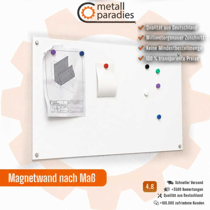 Weiße Magnettafel nach Maß