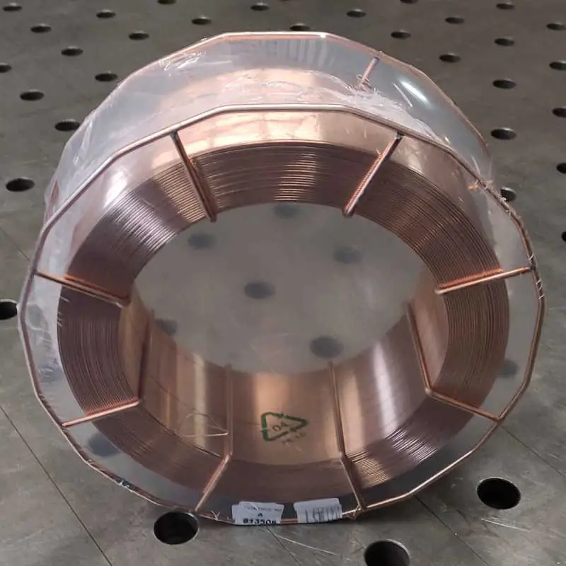 15 kg verkupferter Schweißdraht auf Korbspule, SG3-Qualität.