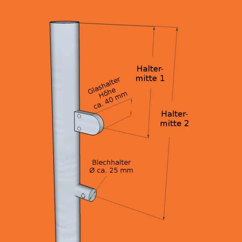 Blechhalter für Firmenschild, Maßskizze