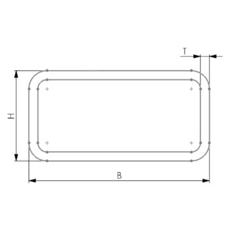 Maßskizze zu unseren Vierkantrohren aus Stahl S235JR