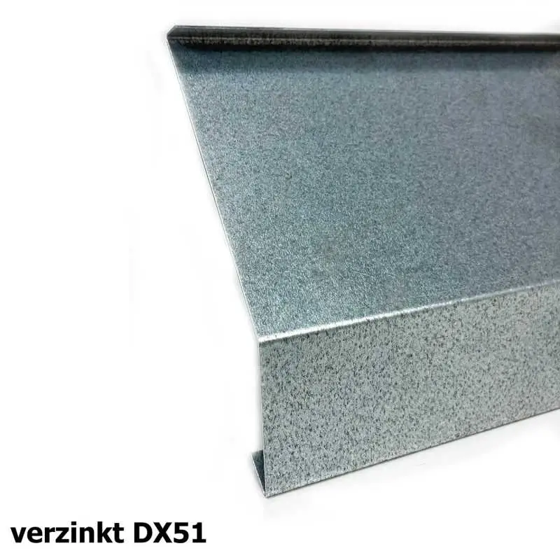 Traufblech Typ B aus verzinktem Stahlblech DX51
