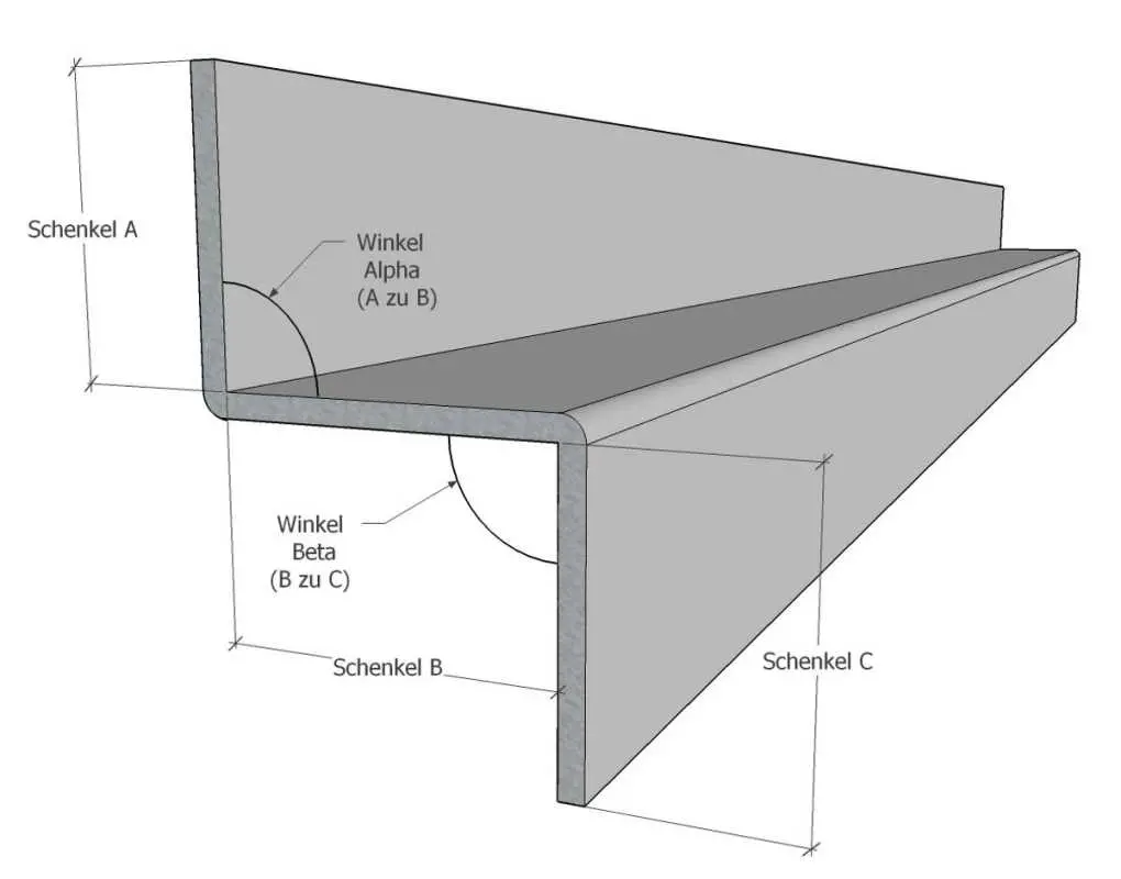 Kupfer Z-Profil nach Maß 1,0 mm