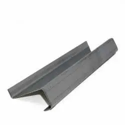 Z-Profil mit Rückkantung aus 0,8 mm Edelstahlblech, walzblank